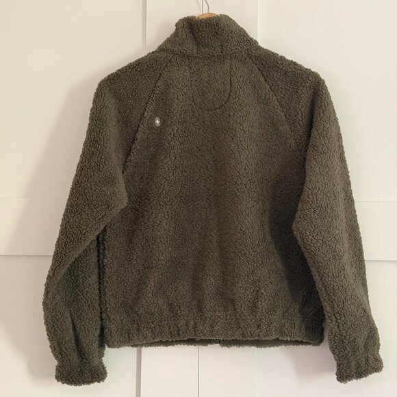 Figs On-Shift High Pile Fleece Bomber Jacket in Spruce, Size Small - Picture 13 of 13